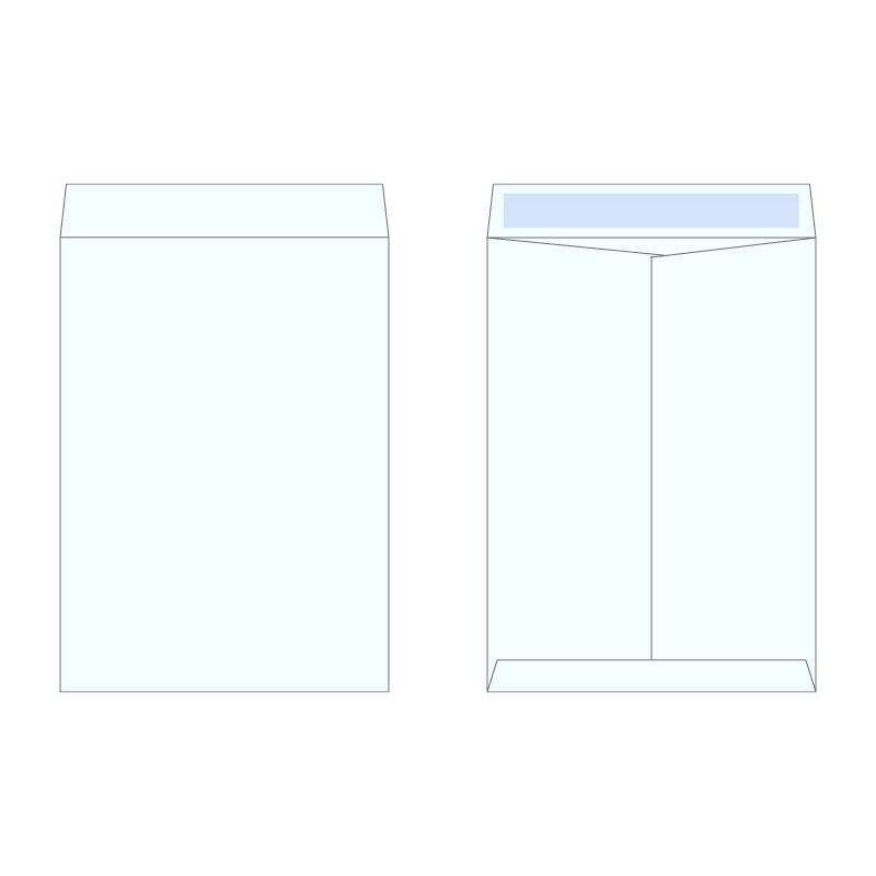 角2封筒 パステルブルー100g/口糊付き/1色刷り