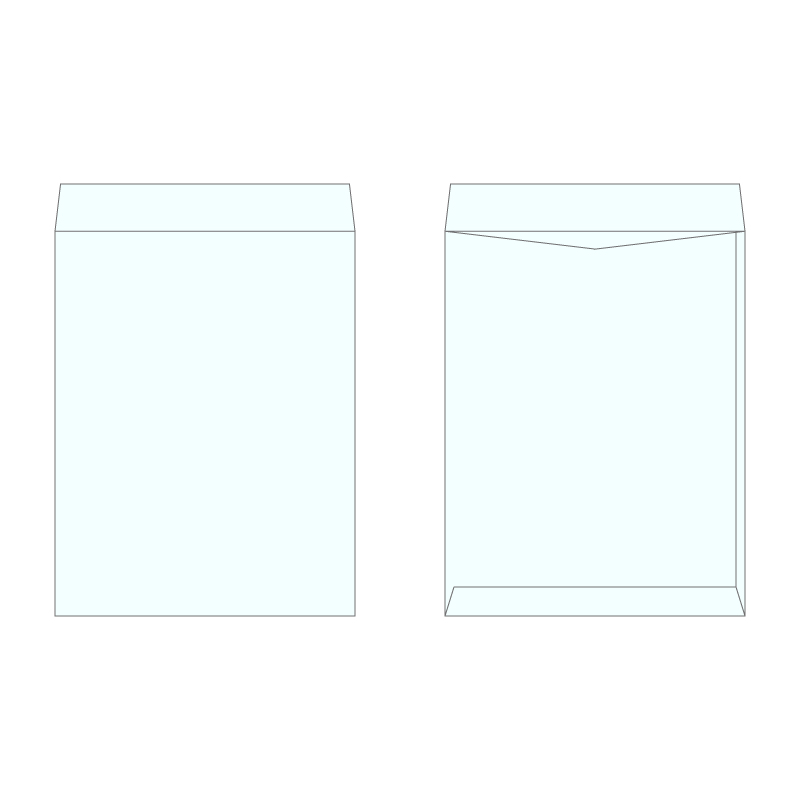 角3封筒 パステルブルー100g／1色刷り
