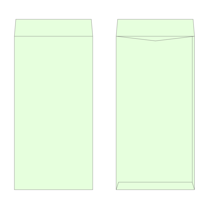 長3封筒 パステルグリーン80g／1色刷り