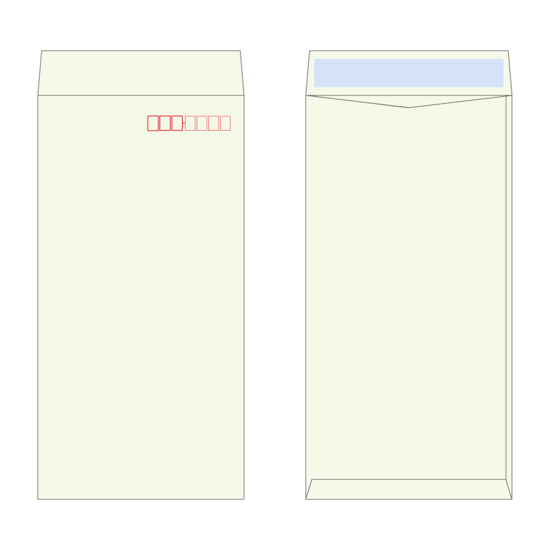 長3封筒 パステルグレー80g／口糊付き／1色刷り