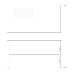長3封筒 ケント80g／窓付き／1色刷り