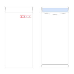 長3封筒 ケント80g／口糊付き／1色刷り