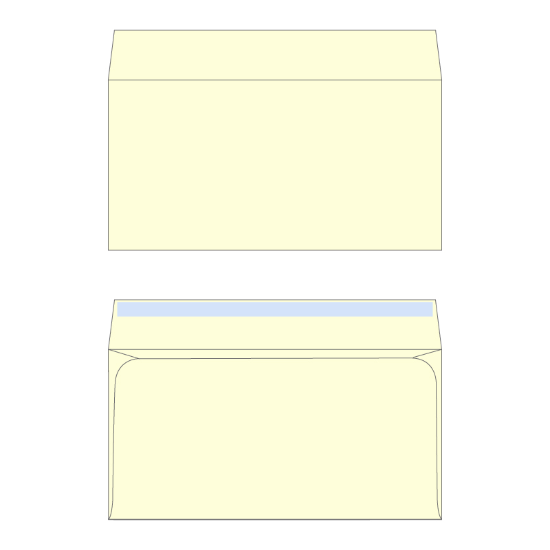 洋長3封筒 パステルクリーム100g／口糊付き／1色刷り