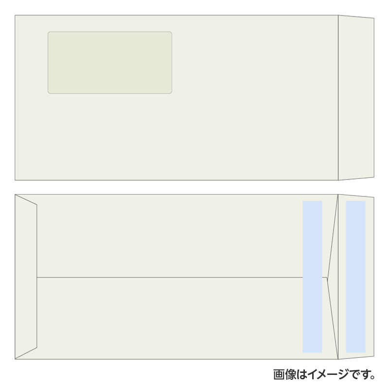 長3封筒 ＥＣカラー80g／窓付き／スラット糊付き／1色刷り