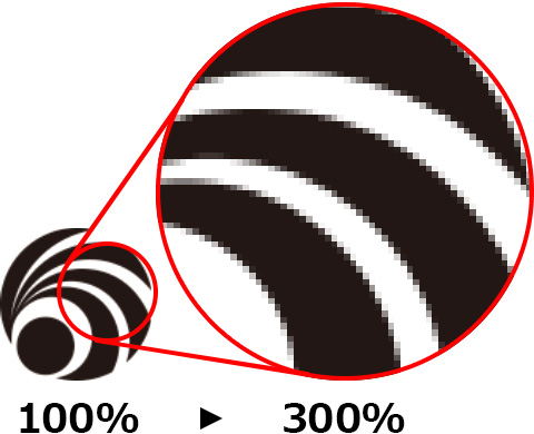 ロゴタイプ300％拡大NGの画像